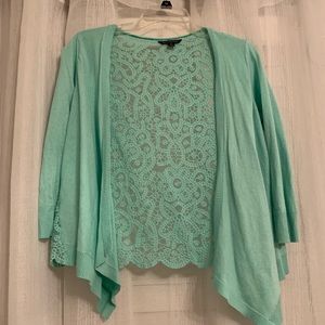 Mint green cardigan with lace back